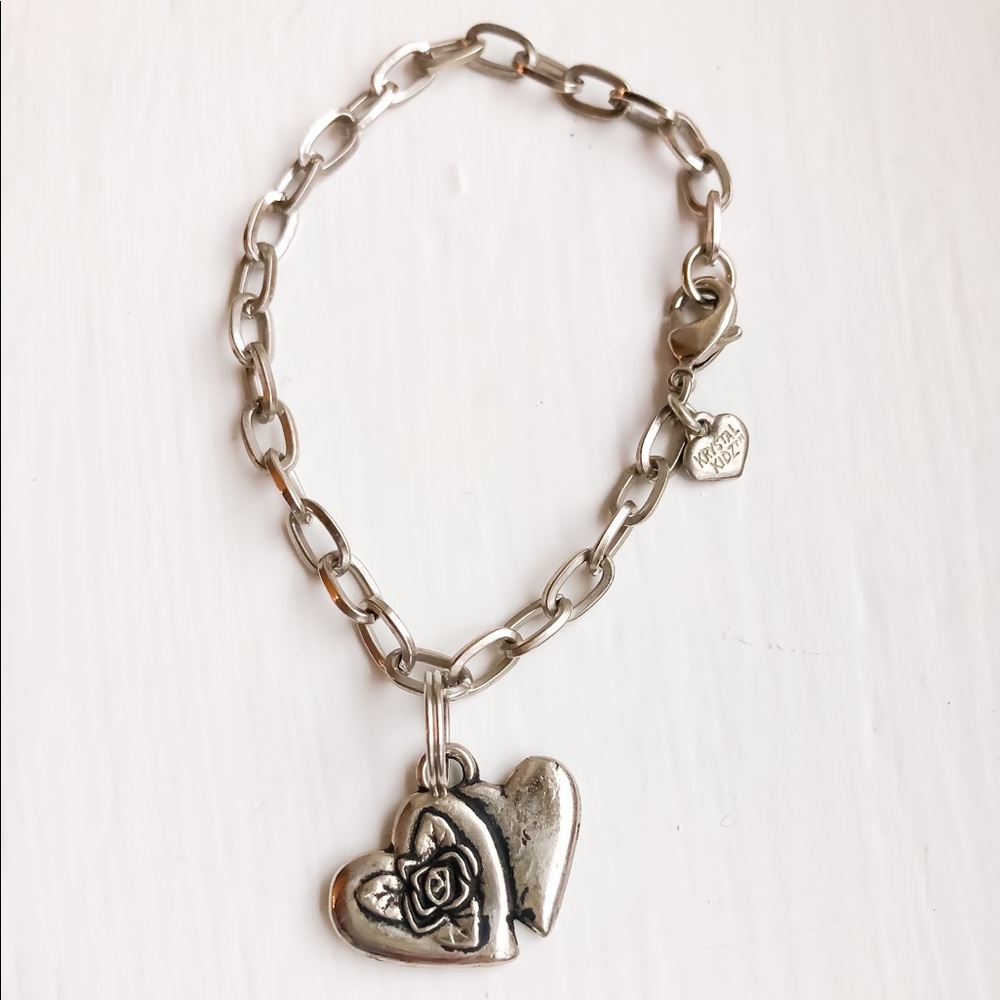 Vintage look girls heart bracelet
